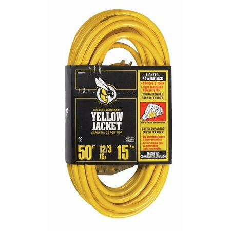 YELLOW JACKET Cords 50Ft 12/3 Sjtw 3-Out Yel 2827